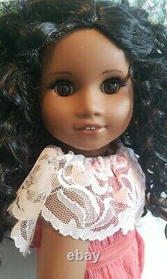 Custom OOAK African American Girl Doll Sonali Face Mold, New Wig & Outfit