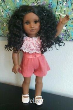 Custom OOAK African American Girl Doll Sonali Face Mold, New Wig & Outfit