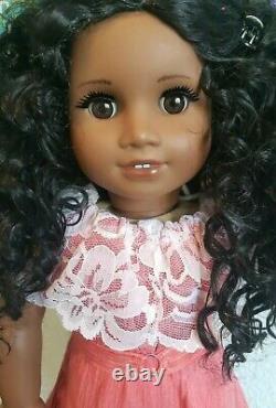 Custom OOAK African American Girl Doll Sonali Face Mold, New Wig & Outfit