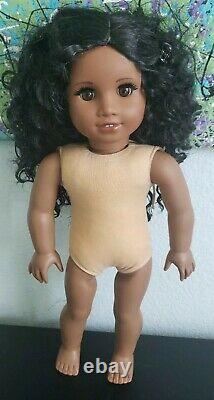 Custom OOAK African American Girl Doll Sonali Face Mold, New Wig & Outfit