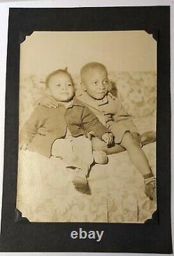 Cute Brother-Sister on Couch African American Photo Black Americana Vtg Boy/Girl