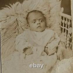 DAMAGED Antique CDV- African American Infant Photo Card Vtg Black Americana Baby