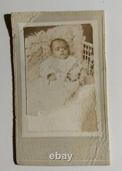 DAMAGED Antique CDV- African American Infant Photo Card Vtg Black Americana Baby