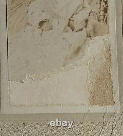 DAMAGED Antique CDV- African American Infant Photo Card Vtg Black Americana Baby