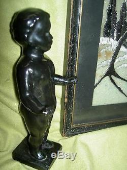 Darling, Simon Halbig 1078 antique BLACK bisque doll, Nubian boy, orig. Costume