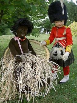 Darling, Simon Halbig 1078 antique BLACK bisque doll, Nubian boy, orig. Costume