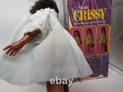 E1 Vtg Ideal Doll Beautiful Crissy Grow Hair Black African American 1968 With Box