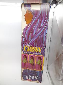 E1 Vtg Ideal Doll Beautiful Crissy Grow Hair Black African American 1968 With Box