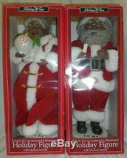 EUC Vtg'99 Telco Motionettes 18 Black AFRICAN American Mr & Mrs Santa Claus