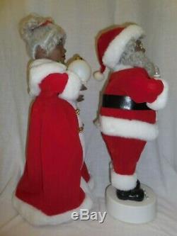 EUC Vtg'99 Telco Motionettes 18 Black AFRICAN American Mr & Mrs Santa Claus