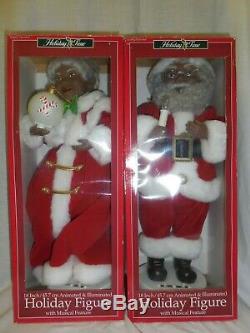 EUC Vtg'99 Telco Motionettes 18 Black AFRICAN American Mr & Mrs Santa Claus