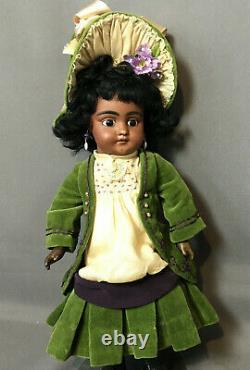 Early 1039-5 Black Straight-Wrist 12 Cabinet Simon & Halbig German Doll Bisque