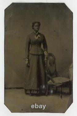Elegant Black Female 1860 Proud Elegant African American Woman Tintype Dress