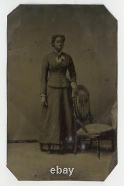Elegant Black Female 1860 Proud Elegant African American Woman Tintype Dress