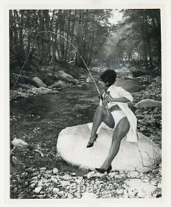 Elmer Batters 1967 Leggy Black Female Fly Fishing 8x10 Stockings Ebony J7791