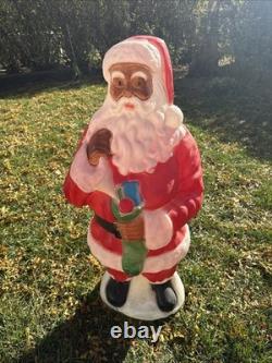 Empire 41 African American Black Santa Claus Blow Mold With Stocking