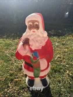 Empire 41 African American Black Santa Claus Blow Mold With Stocking