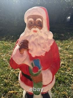 Empire 41 African American Black Santa Claus Blow Mold With Stocking