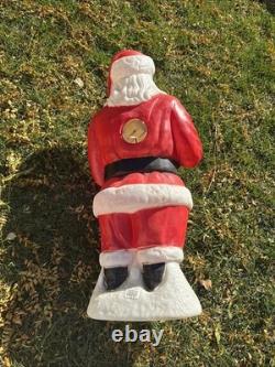 Empire 41 African American Black Santa Claus Blow Mold With Stocking
