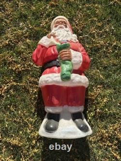 Empire 41 African American Black Santa Claus Blow Mold With Stocking