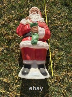 Empire 41 African American Black Santa Claus Blow Mold With Stocking