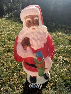 Empire 41 African American Black Santa Claus Blow Mold With Stocking RARE