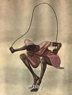 Ernie Barnes Vintage Black African American Figurative Landscape Lithograph 1960