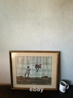 Ernie Barnes Vintage Black African American Figurative Landscape Lithograph 1960