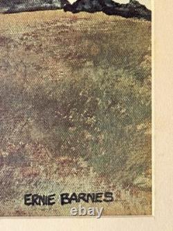 Ernie Barnes Vintage Black African American Figurative Landscape Lithograph 1960