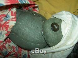 Extremely rare, large antique French BLACK leather toddler doll, sweet features