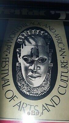 FESTAC'77 2ND WORLD BLACK & AFRICAN ART FESTIVAL POSTER -NIGERIA 15x20 framed