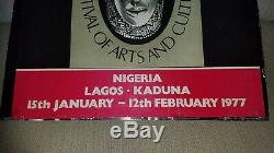 FESTAC'77 2ND WORLD BLACK & AFRICAN ART FESTIVAL POSTER -NIGERIA 15x20 framed