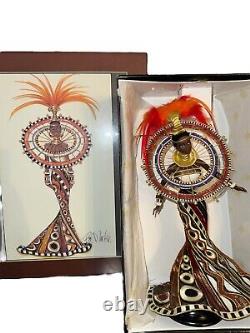 Fantasy Goddess of Africa Barbie Bob Mackie 2nd in Series With Signed Drawing