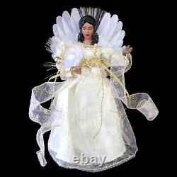 Fiber Optic Angel Tree Topper / Led / Porcelain / African American / Black Angel