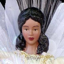 Fiber Optic Angel Tree Topper / Led / Porcelain / African American / Black Angel