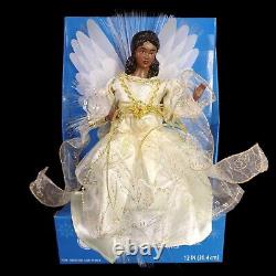 Fiber Optic Angel Tree Topper / Led / Porcelain / African American / Black Angel