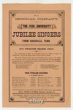 Fisk Jubilee Singers 1882 Black African American Cappella Ensemble Und. Railroad