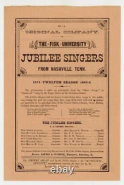 Fisk Jubilee Singers 1882 Black African American Cappella Ensemble Und. Railroad