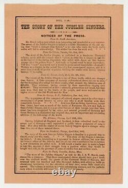 Fisk Jubilee Singers 1882 Black African American Cappella Ensemble Und. Railroad