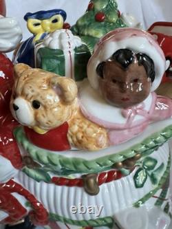 Fitz and Floyd Remembering Santa African American/Black Santa Cookie Jar