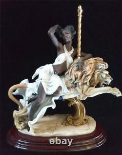 Florence Giuseppe Armani 444c Black Orchid African American Woman Carousel Lion