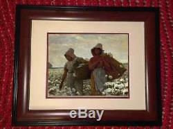 Framed Black African American Cotton Pickers Painting Real Canvas Art Print