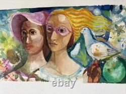 Fred Jones PAINTING BLACK AMERICANA Mid Century AFRICAN AMERICAN ARTIST FAMOUS