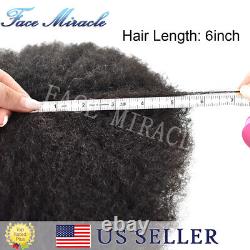 Full Poly Afro Toupee for Black Men Kinky Curly African American Mens Wig Units