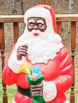 General Foam 41 African American Black Santa Claus Blow Mold Vintage