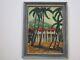 Glass Signed Painting 1930's African American Black Americana Landscape Tropical