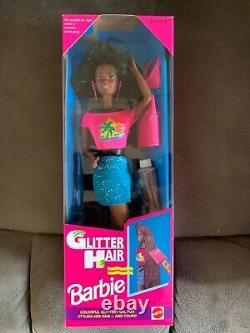 Glitter Hair Barbie 1993 (1-3/18) NRFB African American Black Hair 11332 China