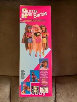 Glitter Hair Barbie 1993 (1-3/18) NRFB African American Black Hair 11332 China