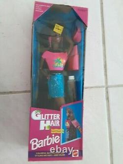 Glitter Hair Barbie 1993 African American Black Hair 11332 Rare Christie Face
