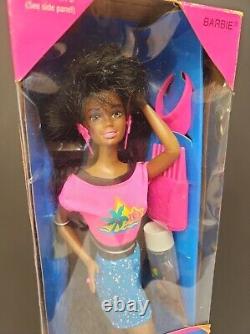 Glitter Hair Barbie 93 African American Long Black Hair RARE Christie Retro NRFB